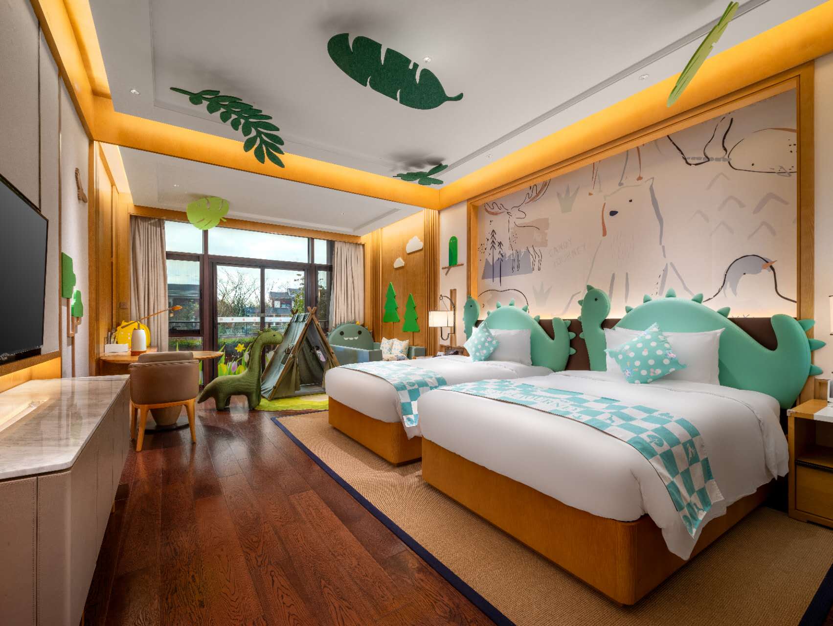 梦游XIAN境主题三床房（森系帐篷丨精灵小床）