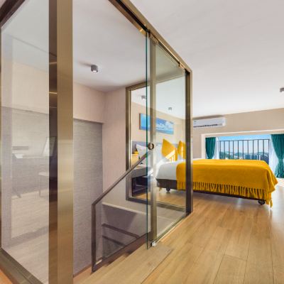 時尚大床複式套房+榻榻米+「客廳-洗衣機-冰箱」 瑞濤服務式公寓（佛山順德清暉園店）優惠