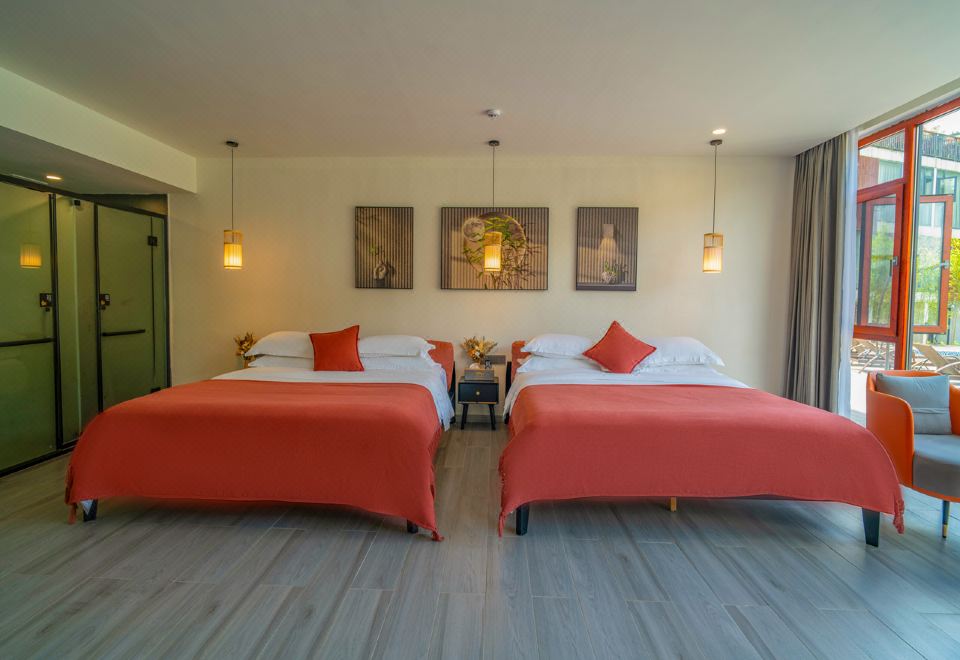 山禾半?180°观山家庭大双床房丨超大观景落地窗