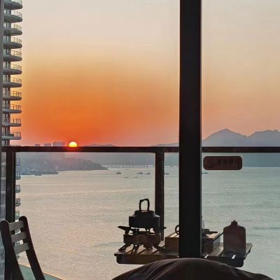 莫蘭迪芥末主題雙床房-180度海景 惠州華潤小徑灣UK海景設計公寓優惠