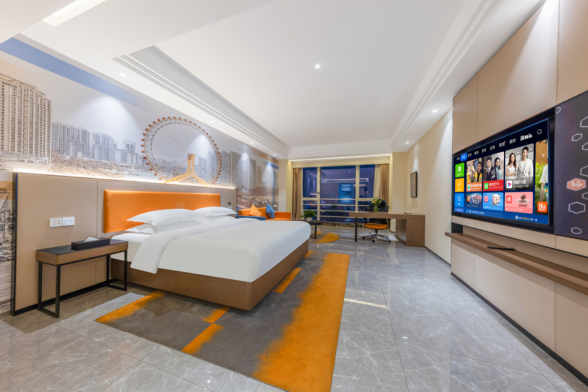 等云·观山高级大床房[高空远眺+都市疗愈+智能投屏]