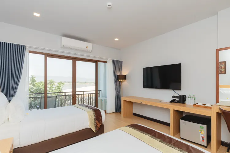 ห้องดีลักซ์เตียงแฝดพร้อมวิวแม่น้ำ