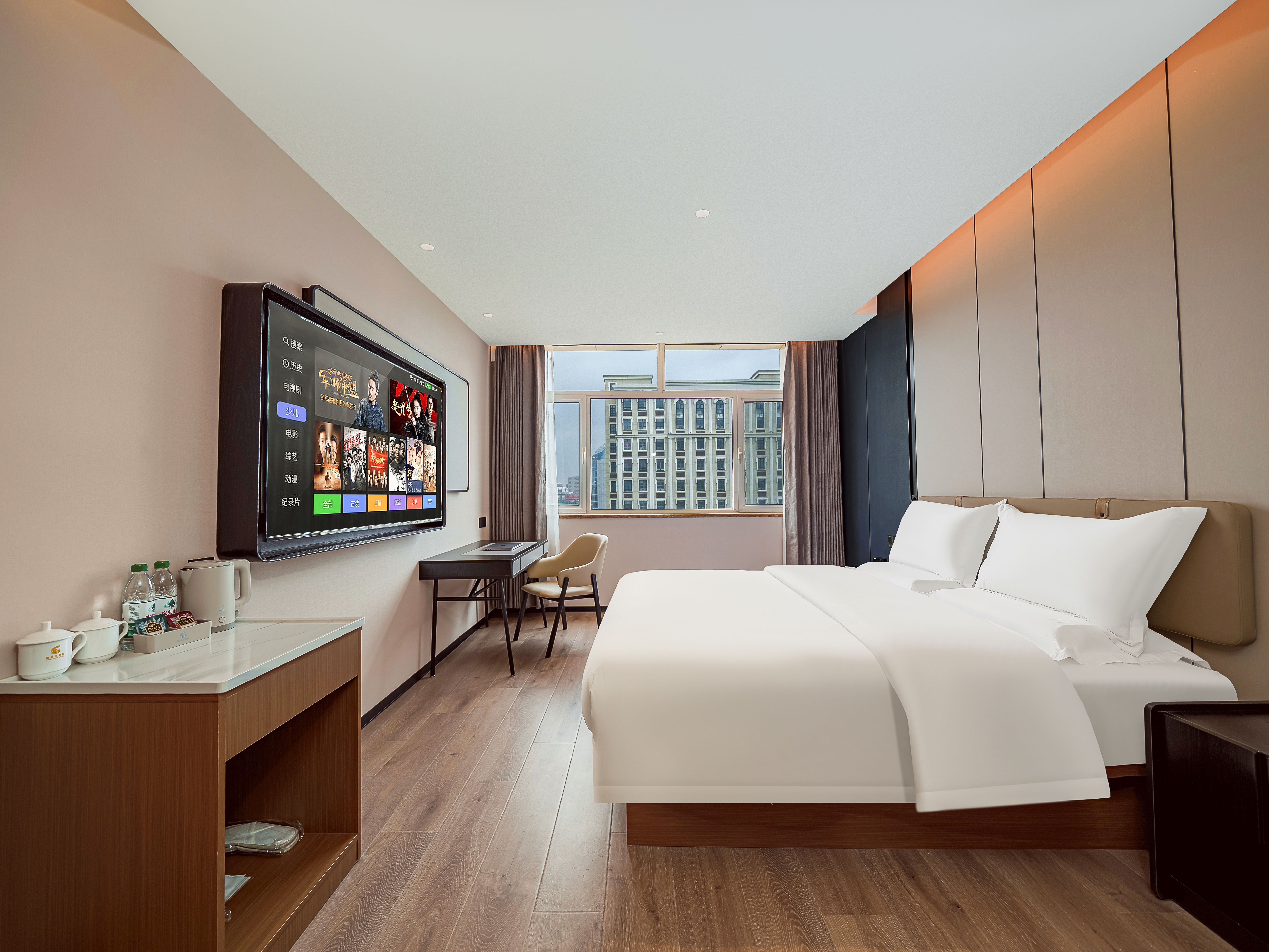 康巴什丨雅致大床房「智能客控+护脊床垫+电动窗帘」