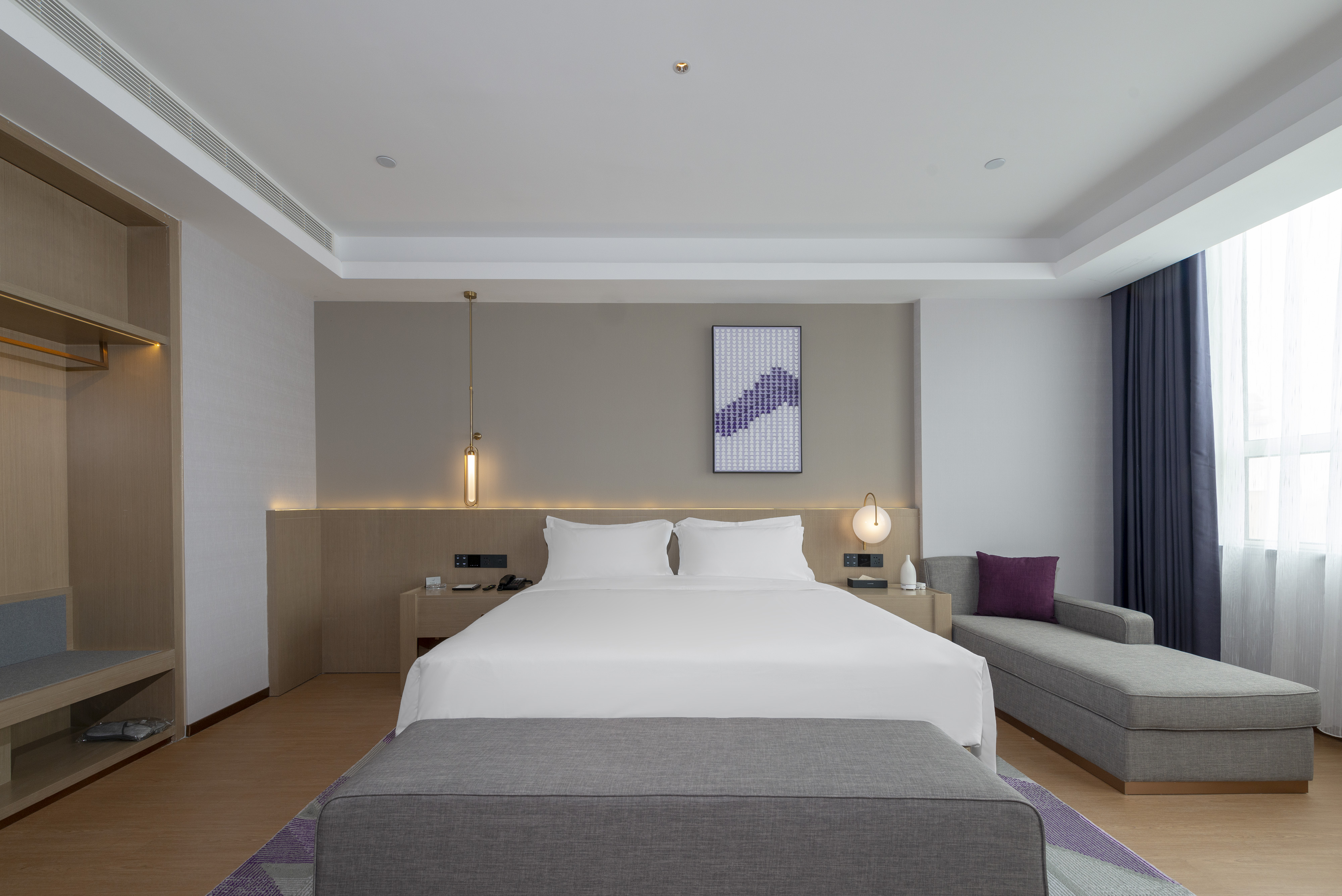 Lavande Hotel (Tianjin Zhongxin Ecological City Jijing Tiandi Branch)豪华套房（慕思品牌床垫+电视投屏+城市街景+小冰箱）