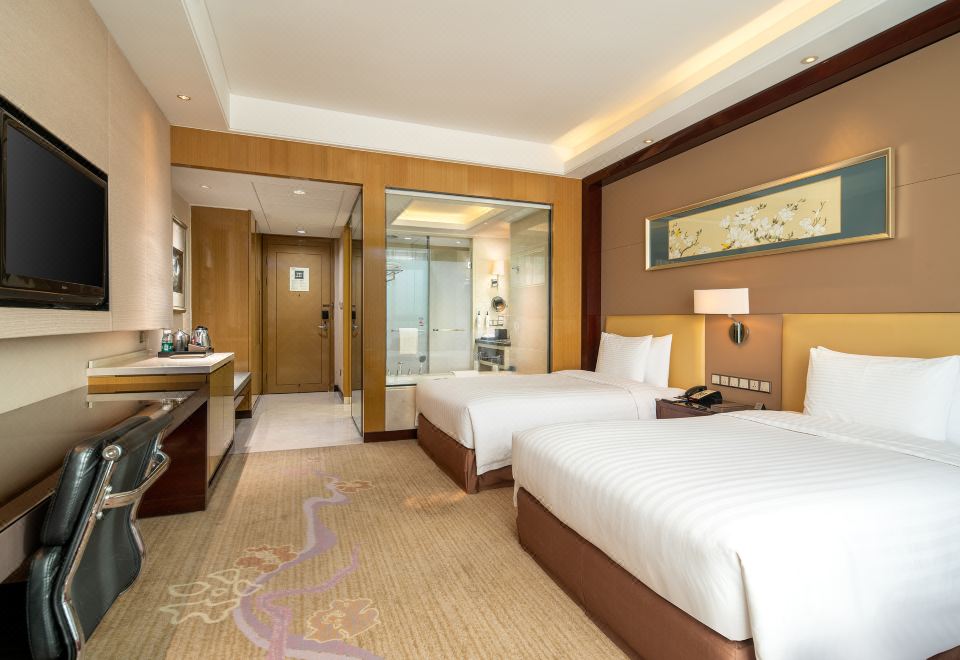 豪华双床房-（杜拉维特衞浴+金可儿床垫+超大豪华浴缸）