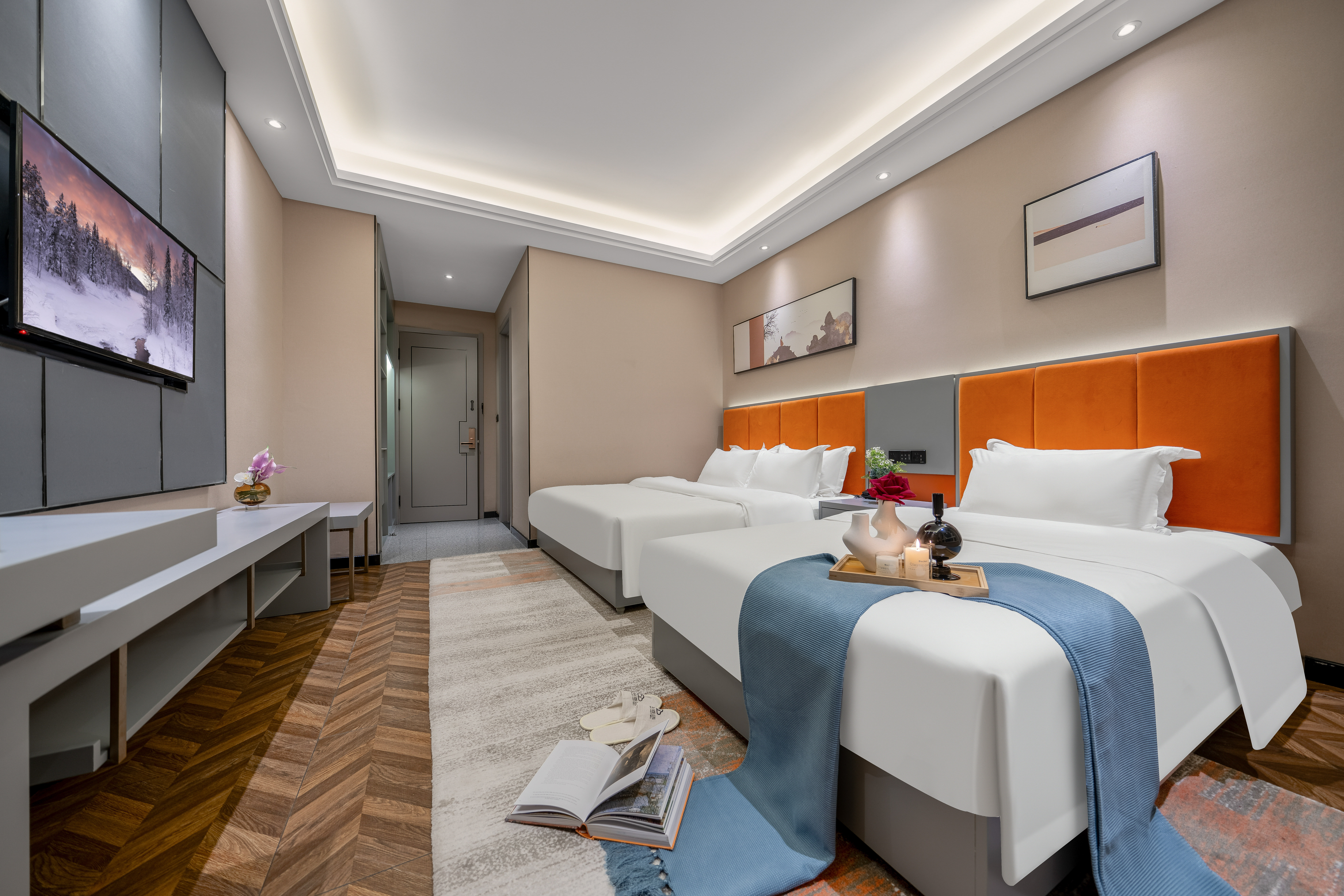 雅致家庭双床房【智能马桶+腿足按摩器+靠墙安睡床型】