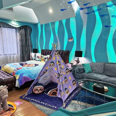 親子海洋主題大床房【小童帳篷+浴缸+滑滑梯+木馬】 佛山陶花園藝宿館精品主題酒店（中國陶瓷城店）優惠