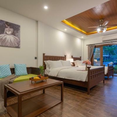 泳池景家庭間 貓小伊-清邁梅花鹿泳池度假村優惠