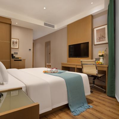 優享大床房-乳膠床墊-超大淋浴間-乳膠記憶枕-深度睡眠 廣州北京路步行街中山紀念堂中青秋果飯店優惠