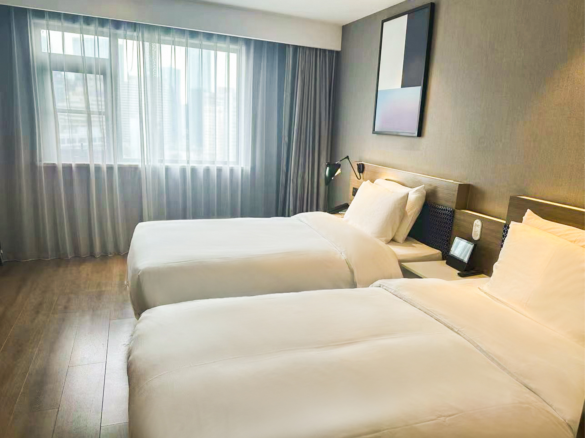 都市节奏双床房（智能客控+电视投屏+顶喷+洗衣烘乾）