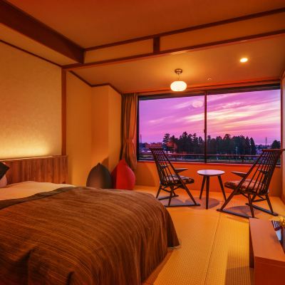 別邸峰の界 富山湾ビュー和モダン和室ベッドタイプ 金太郎温泉 クーポン
