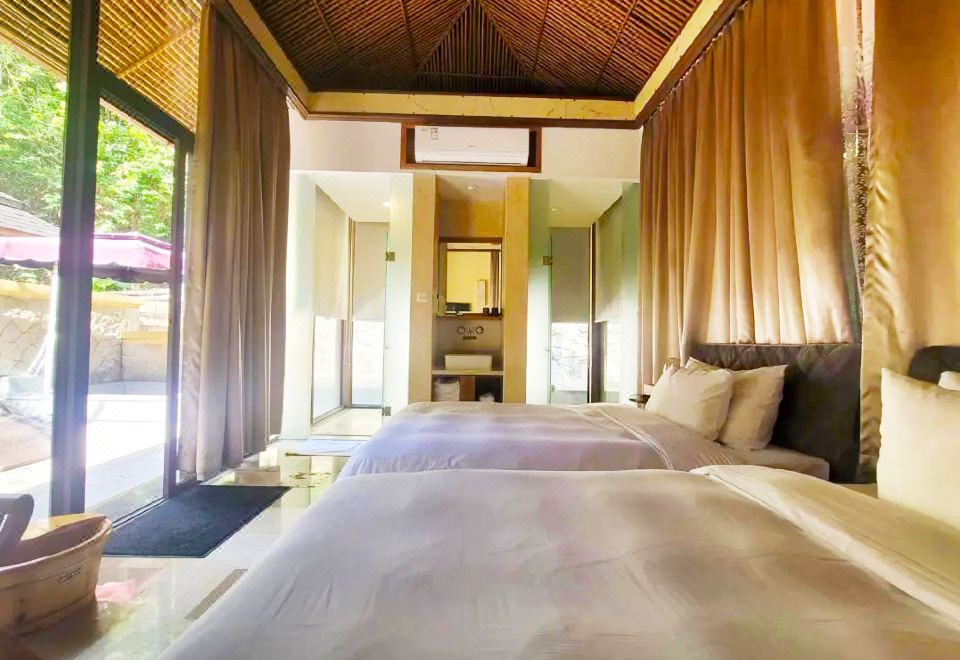 心悦谷亲水别墅双床房-独立庭院-私汤泡池