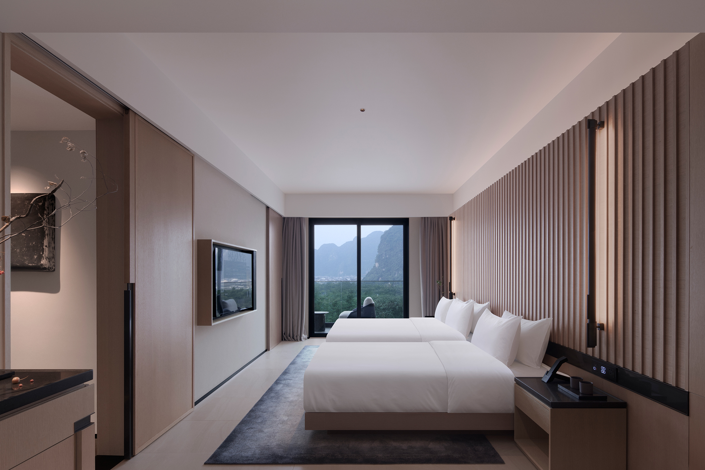 山景阳台家庭双床房-小童小帐篷·可爱玩偶