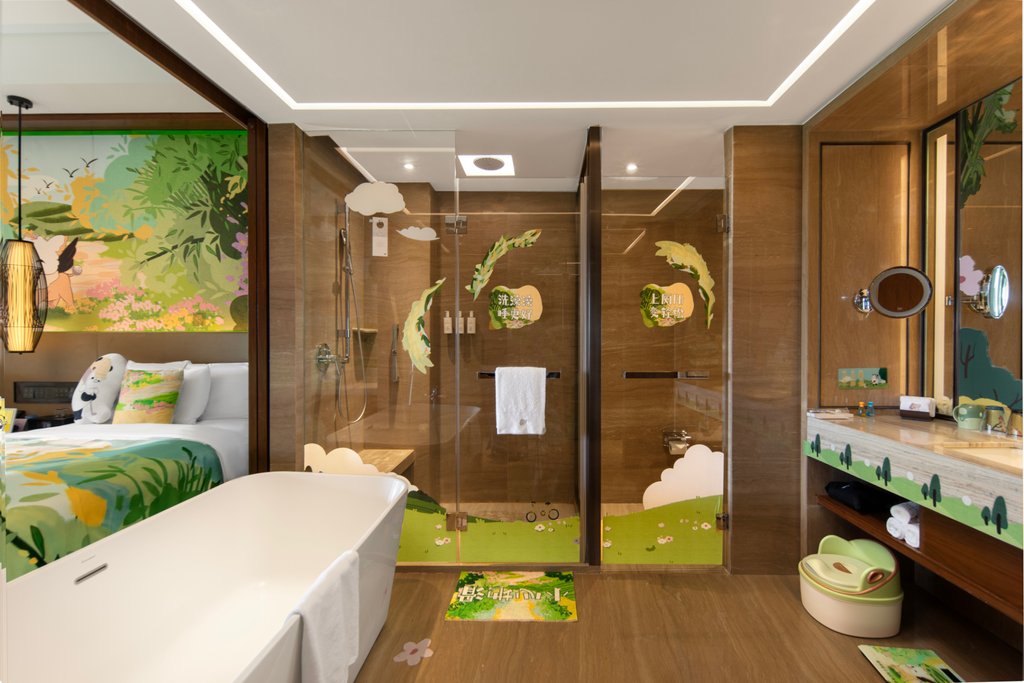 阳光运动亲子阳台双床房