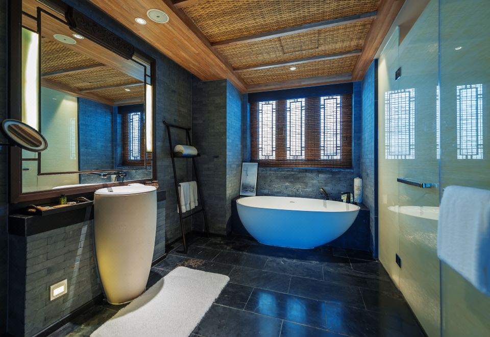 新安园林徽式小院双床房