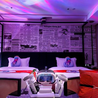 奇幻樂趣雙床房（VR6D沉浸互動·巨幕影音·極光氛圍） 廣州蘿崗科學城騎士物語飯店優惠