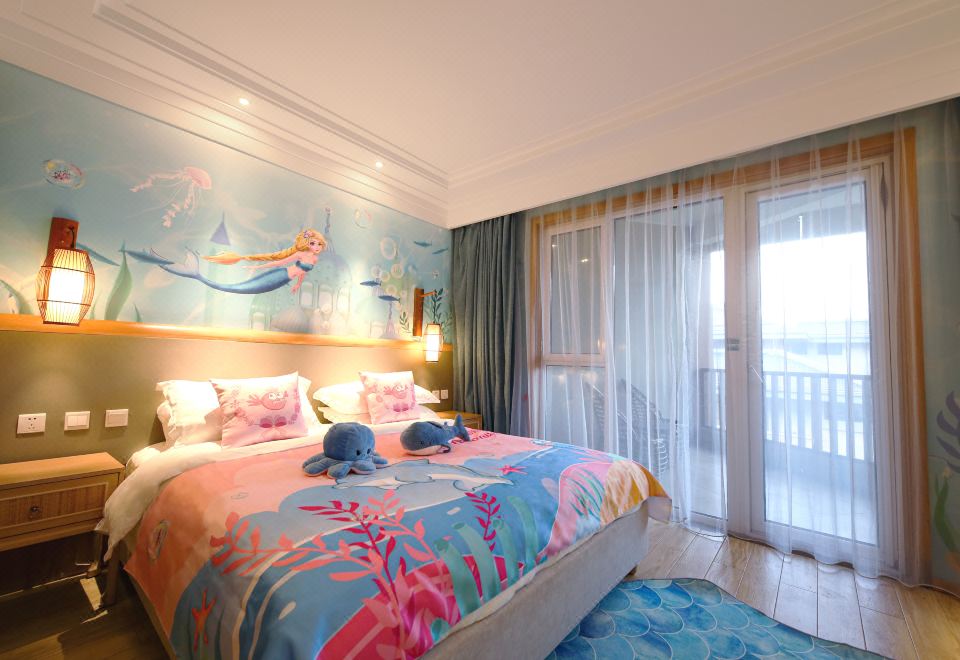 海洋主題舒適園景家庭房
