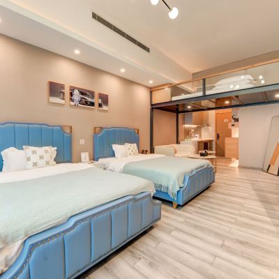 悅已▪loft三床房家庭套房（洗衣機+冰箱） 素可泰民宿（拱北口岸中安廣場店）優惠