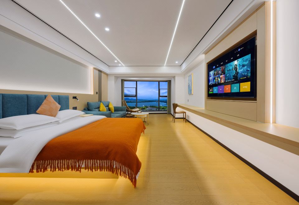 海景轻奢大床房（倚窗摇椅观海景落日+遥望非遗永子棋院+定制静眠床品+智能马桶）