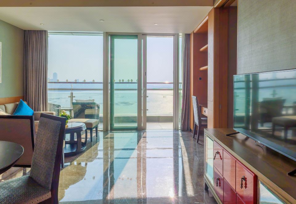 單臥海景套房|陽臺|廚房【CBD璀璨夜景】