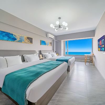 寬居 | 家庭雙床房【雙大床+一次性毛巾浴巾} 藍頓公寓飯店（重慶江北國際機場店）優惠