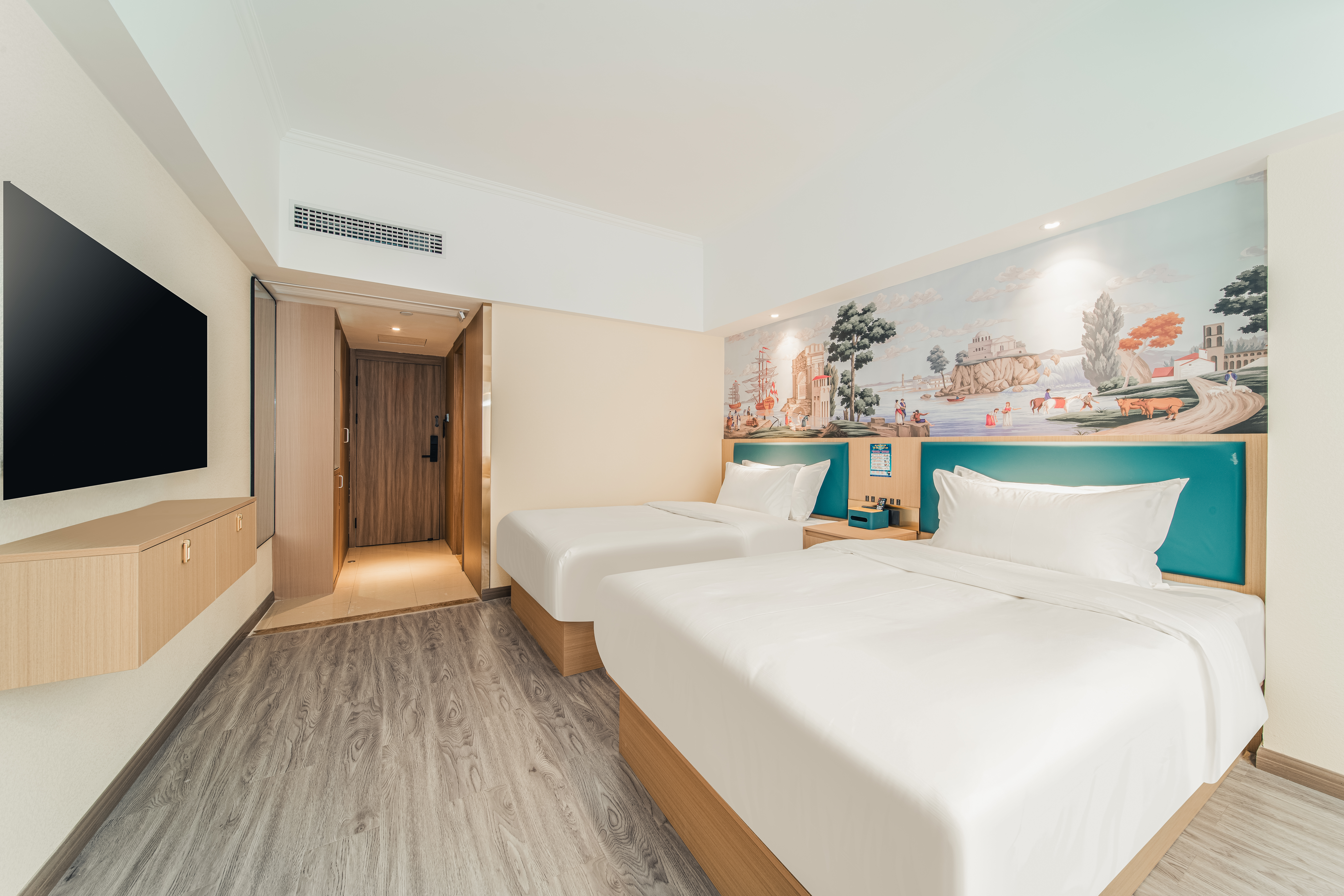 温馨双床房「喜临门高级床垫」