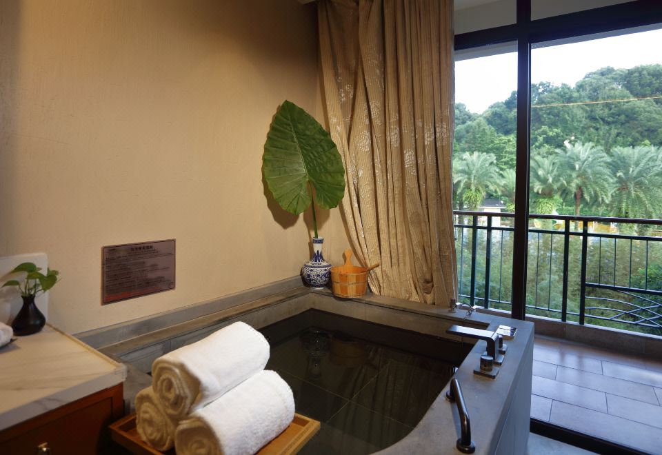 畔山温泉双床房-园林观景-独立泡池-认证温泉水质