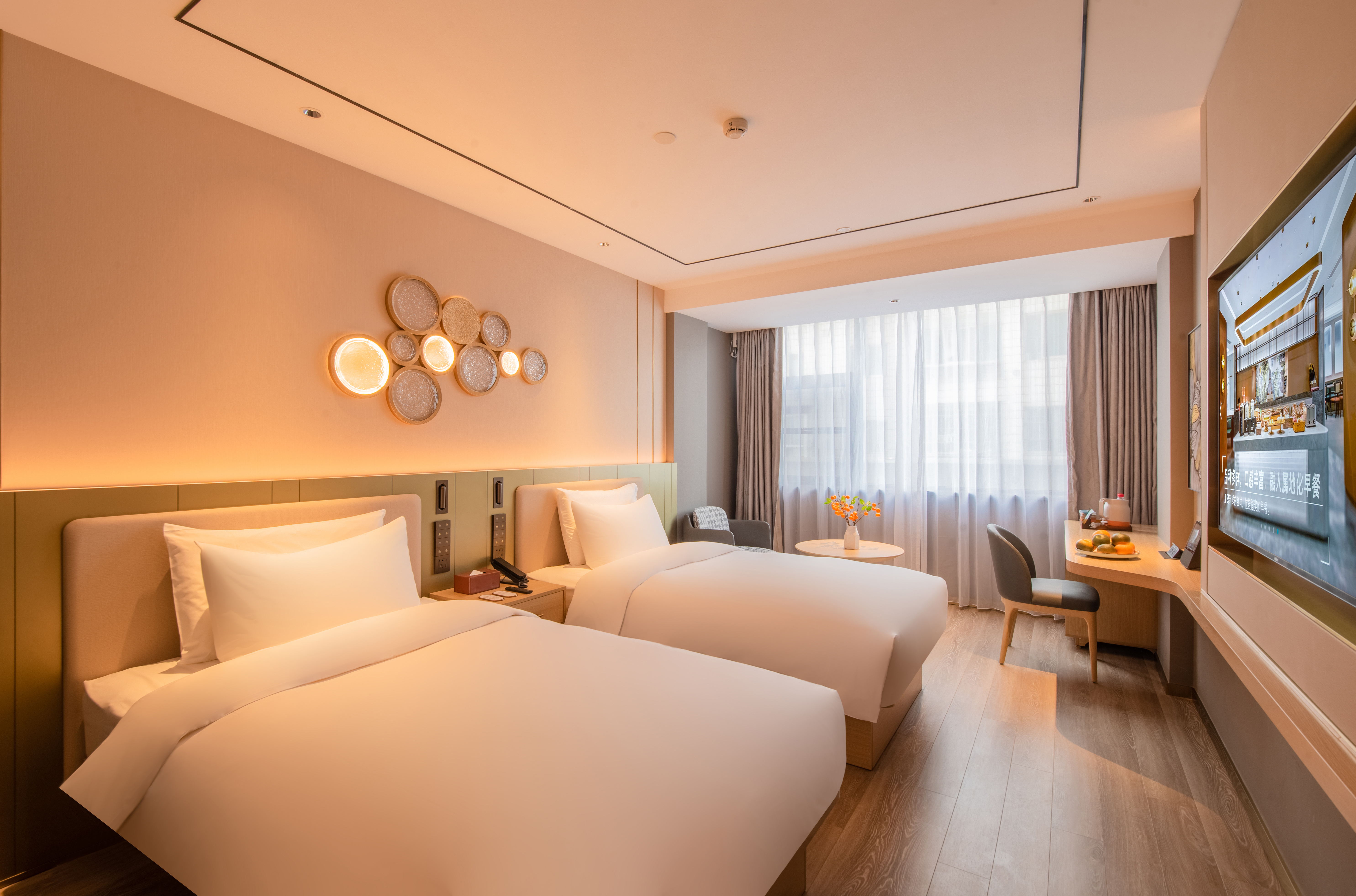 月若流金景观双床房（65寸投屏|观滇落日|冰箱加湿器）