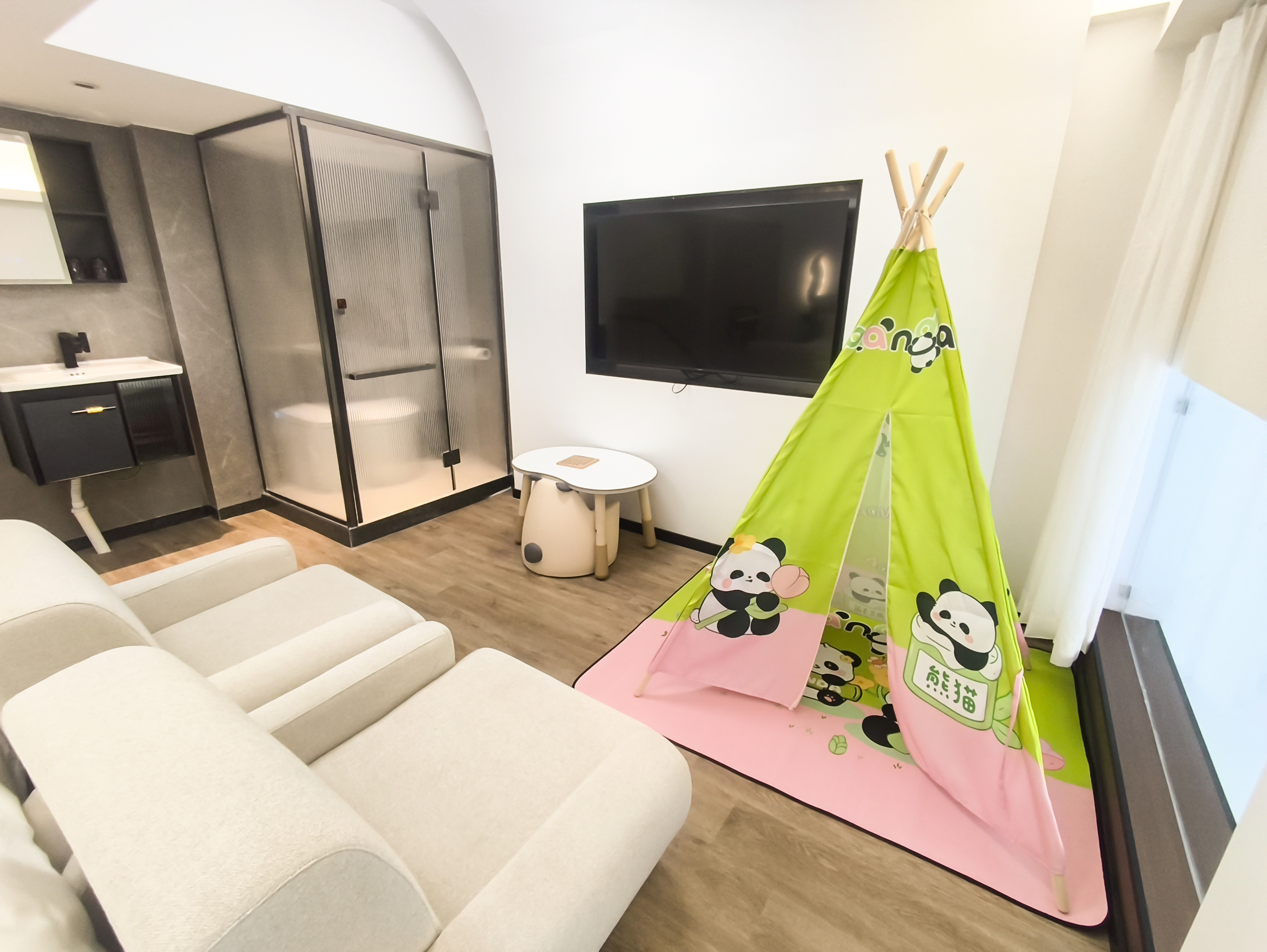 复式亲子直通漂流河房（独立泡池）