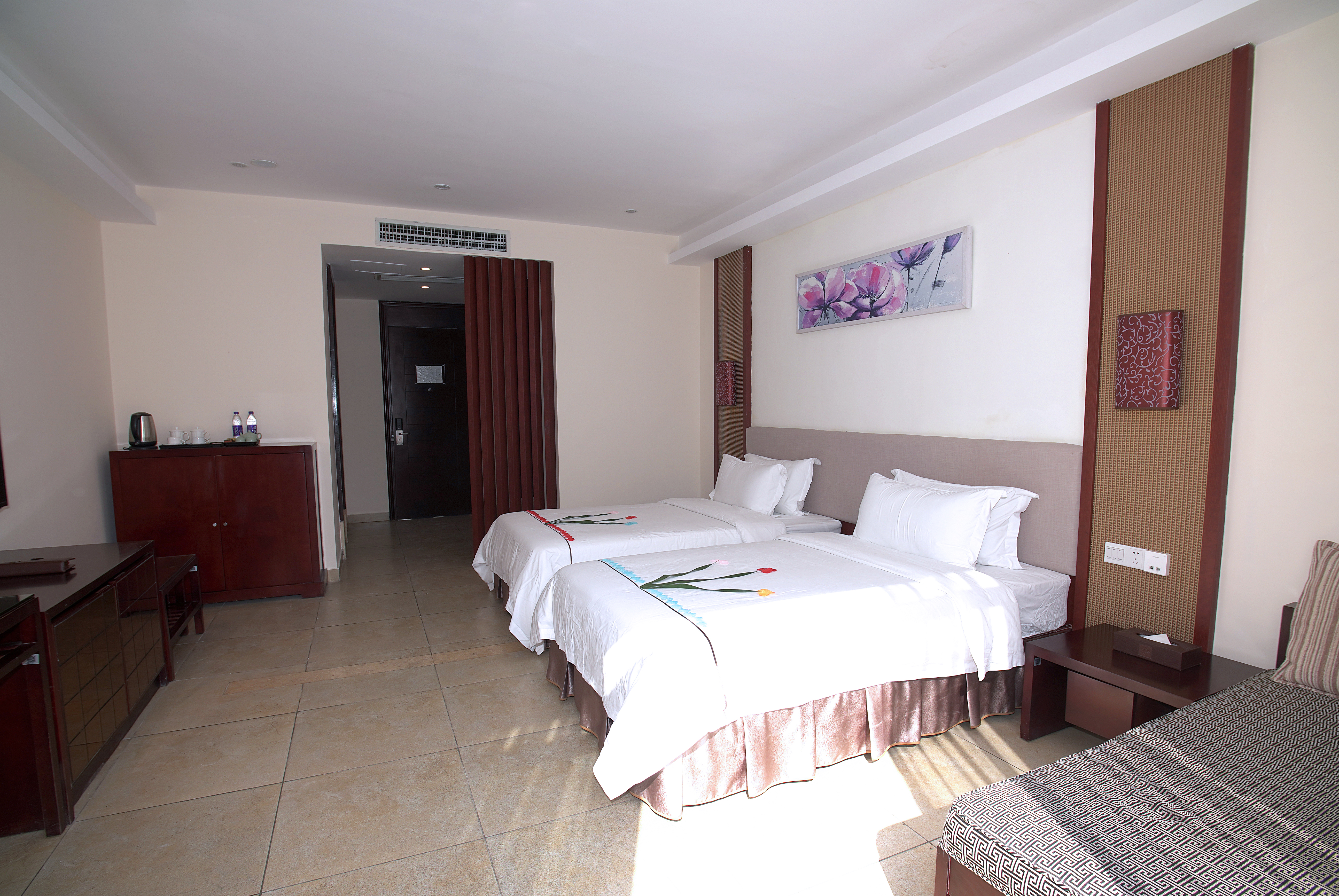 别墅私密双床花园家庭房|独立温泉池