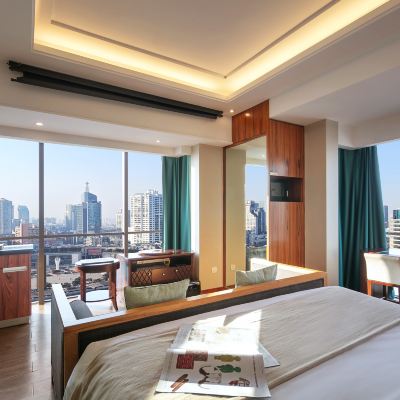 激光投影城景大床房·躺平觀一線城景·高清觀景 弗戈達影院公寓（寧波天一廣場店）優惠