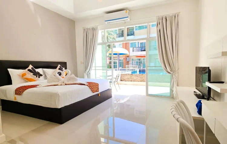 ห้องควีนบูติก พร้อมครัวส่วนตัว อาคาร 2 - ไม่มีสระว่ายน้ำ