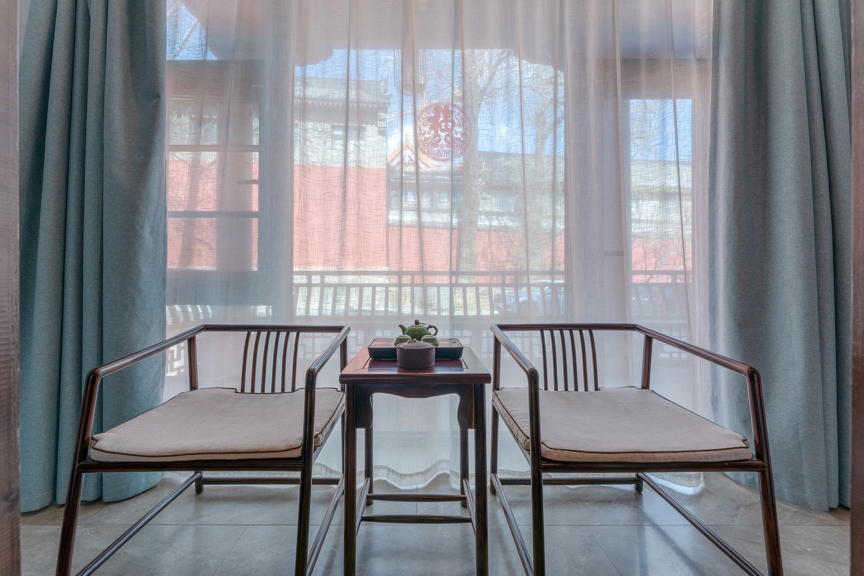 观景中式标间（席梦思乳胶床垫+蚕丝被芯+亲肤布草）