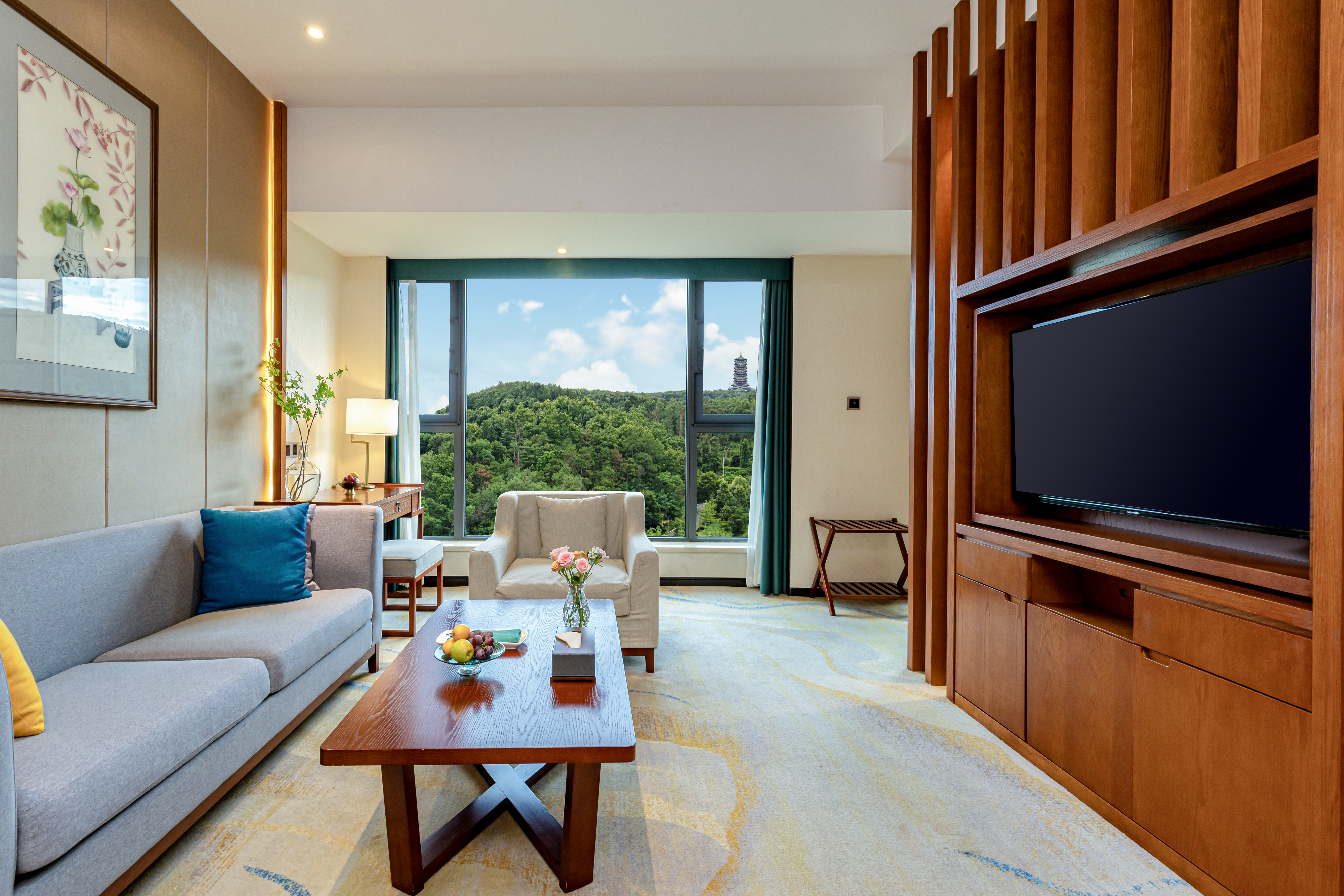 山景雅致大床房（森林山景+會客廳+雙衞）