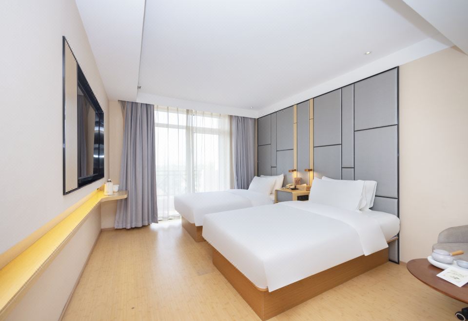 雙床房（落地窗+65寸投屏電視+分體空調+地暖）