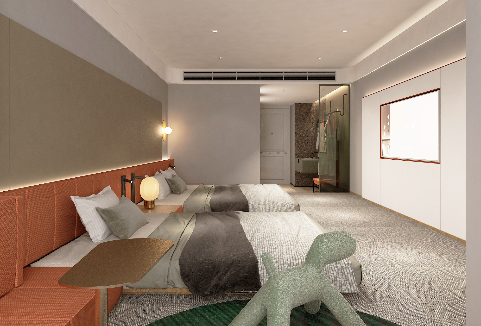 兰·亲子房（舒适榻榻米床垫+简约小狗小童椅+小童洗漱用品）