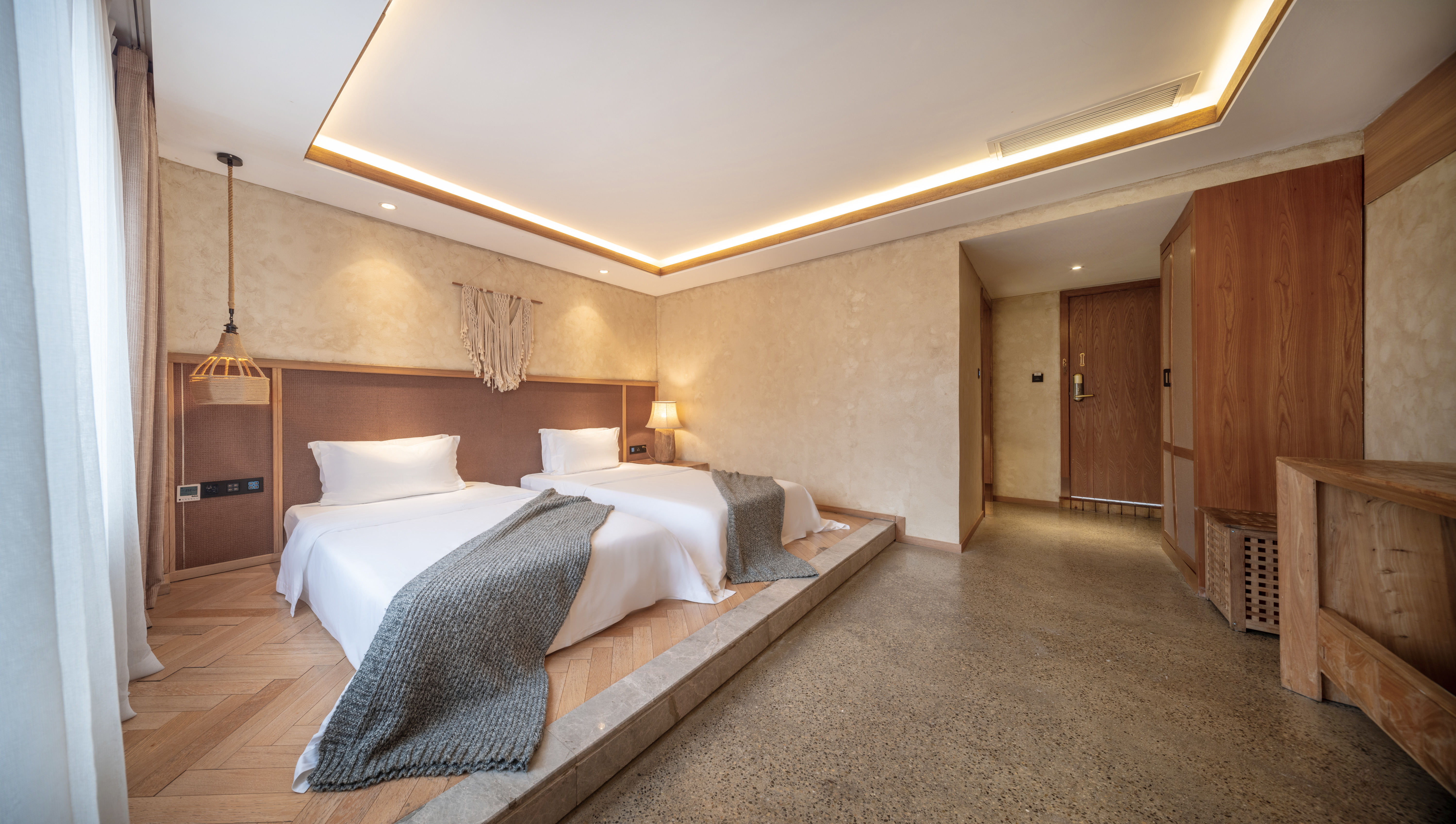 花园浴缸双床房