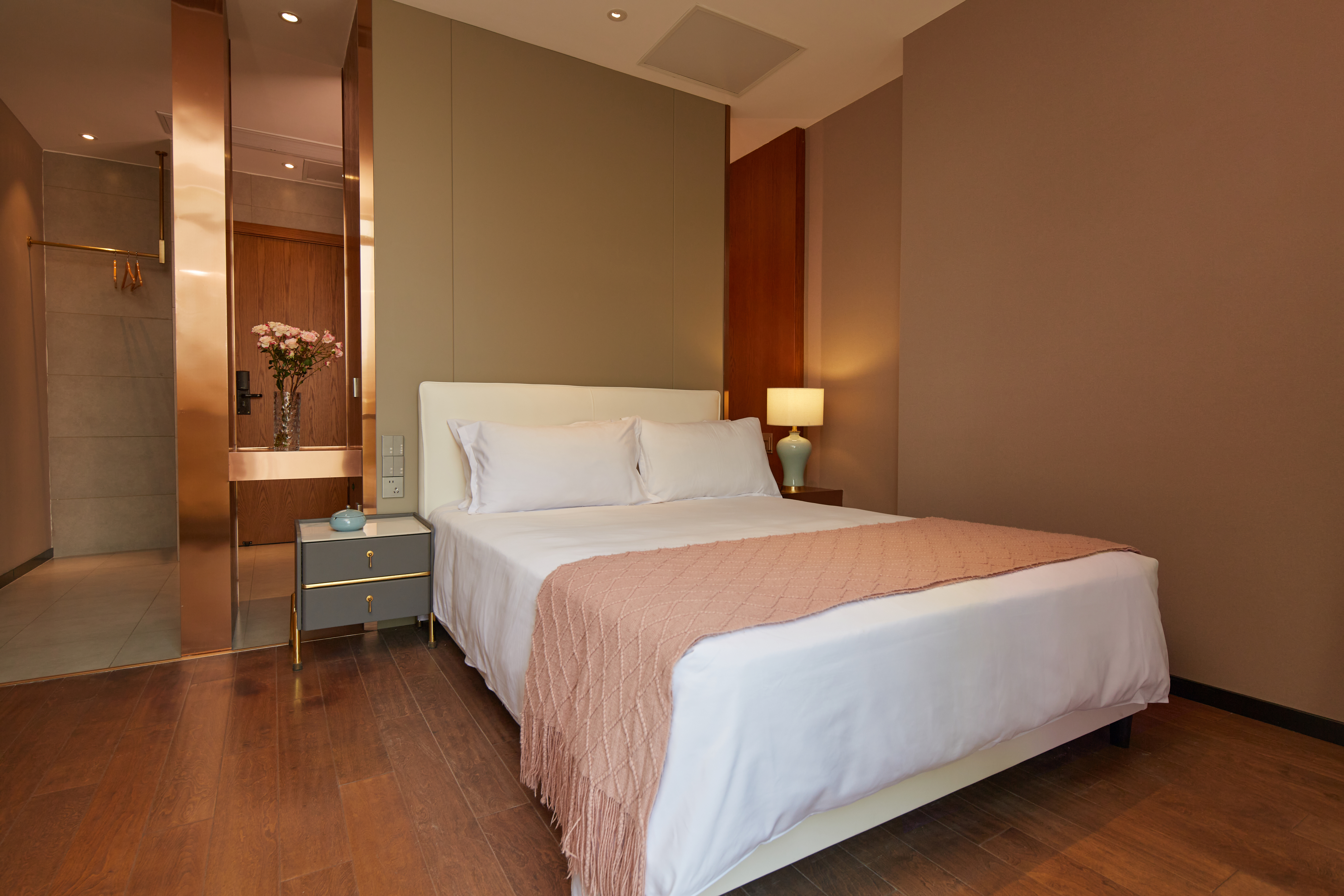 摘月·古運河風光景觀陽臺·電動大床房