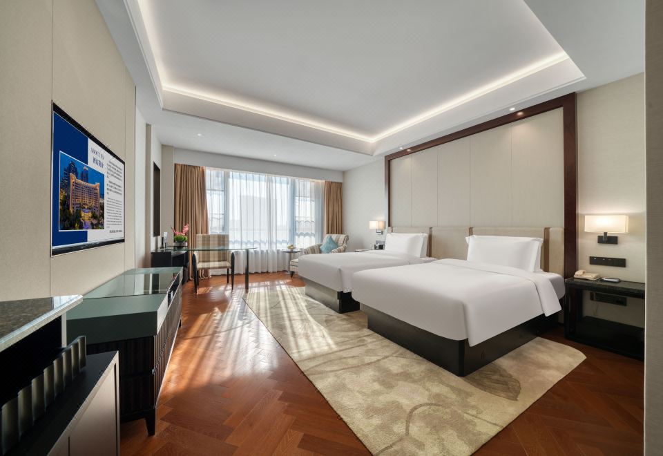 ZhouShan CaiFu HotelRenewed Twin Room (Sleep-Inducing Latex Pillow + Screen Casting + Mini Fridge)