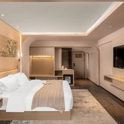 悅睡悅香大床房（休閒搖椅） 隱廬民宿飯店（鄭州火車站西廣場二七萬達廣場店）優惠