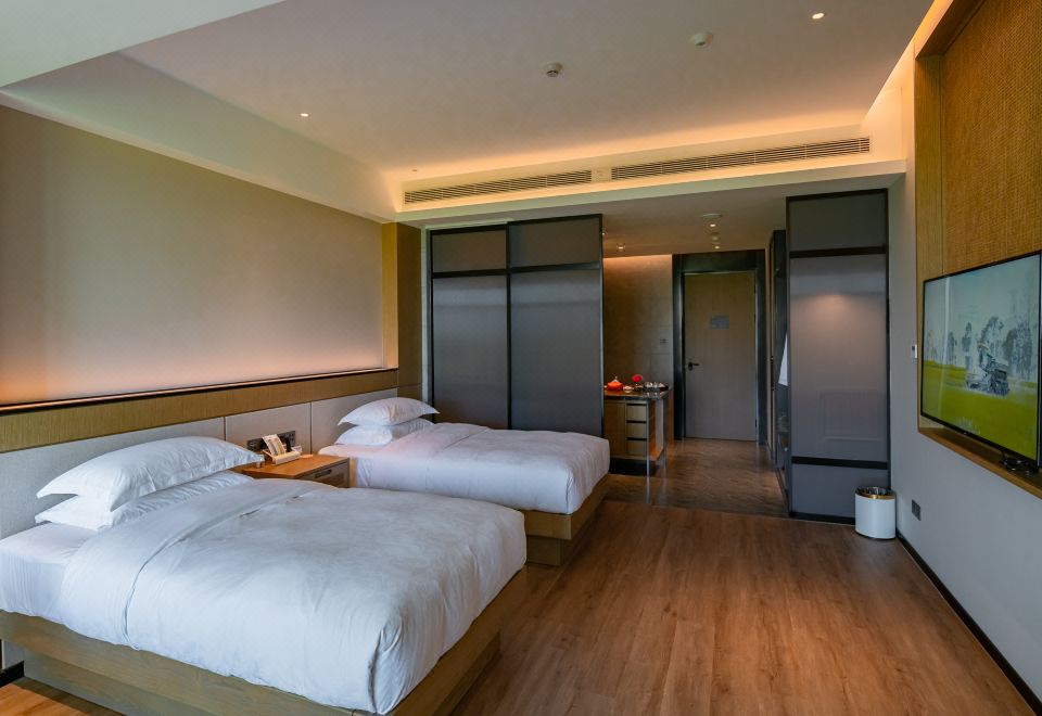 景观阳台双床房