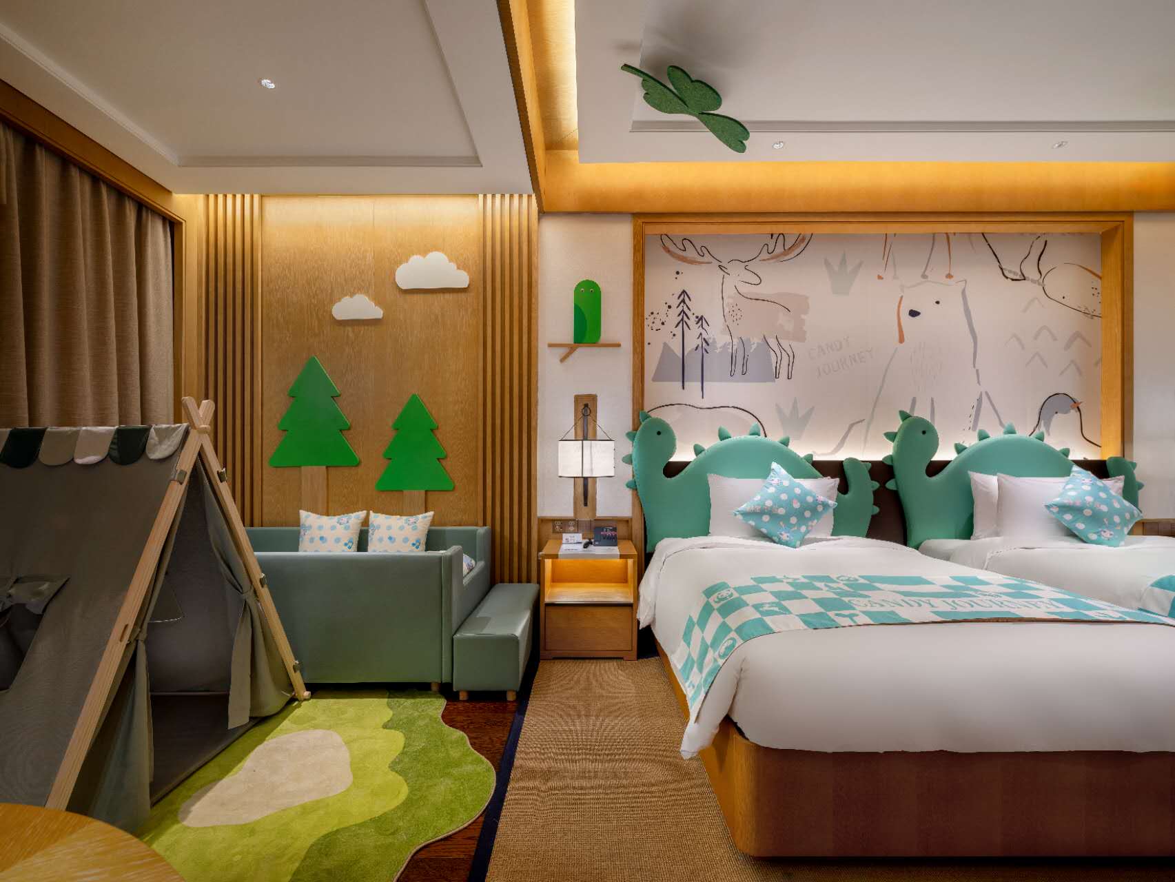 梦游XIAN境主题三床房（森系帐篷丨精灵小床）