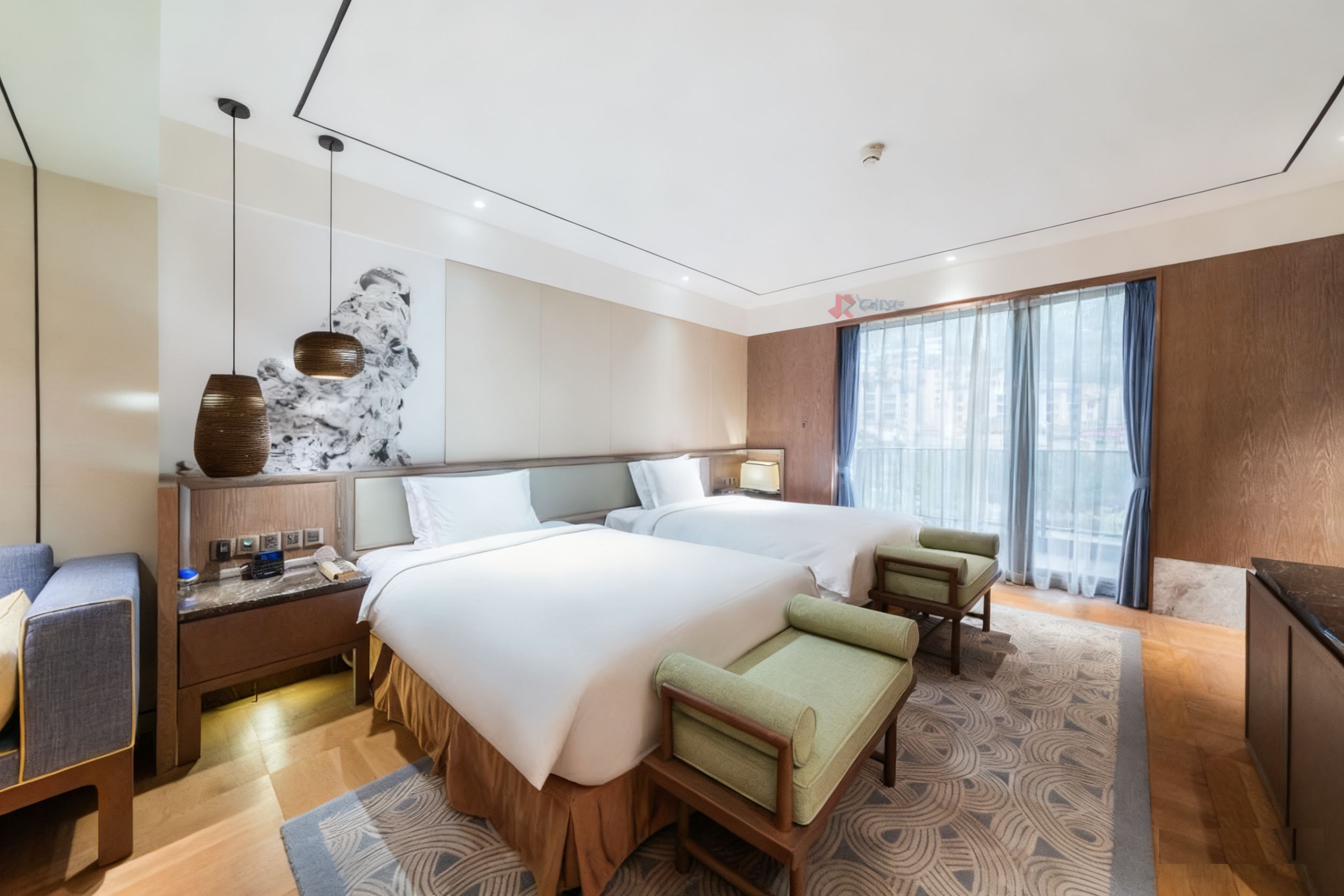 园景汤屋丨双床房