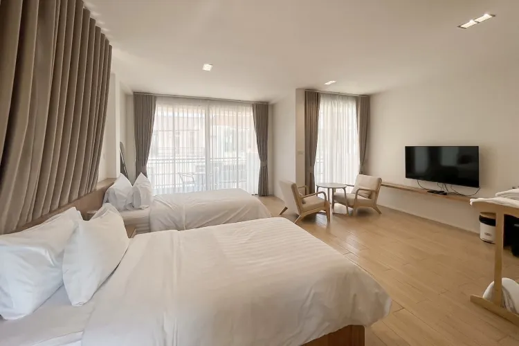 วิวสระว่ายน้ำเตียงแฝด