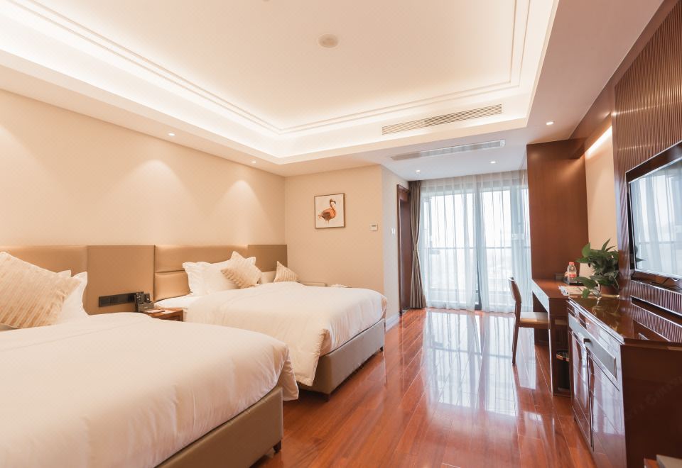 豪华双床房（乳胶床垫+阳台+晾衣杆+小冰箱）