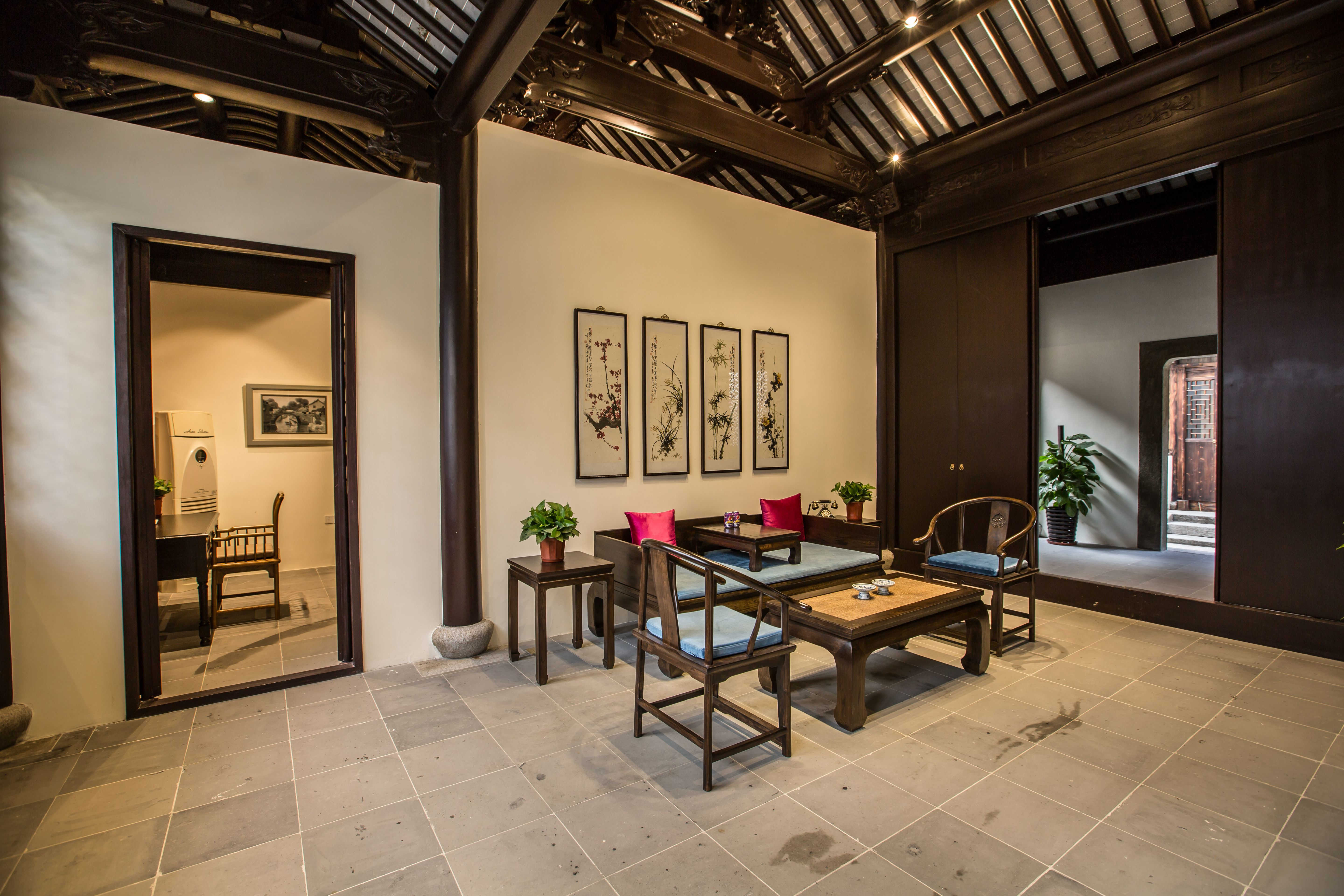 独栋·两卧一厅江南庭院-3（绝美雕花床+园林小院+民国会客厅）