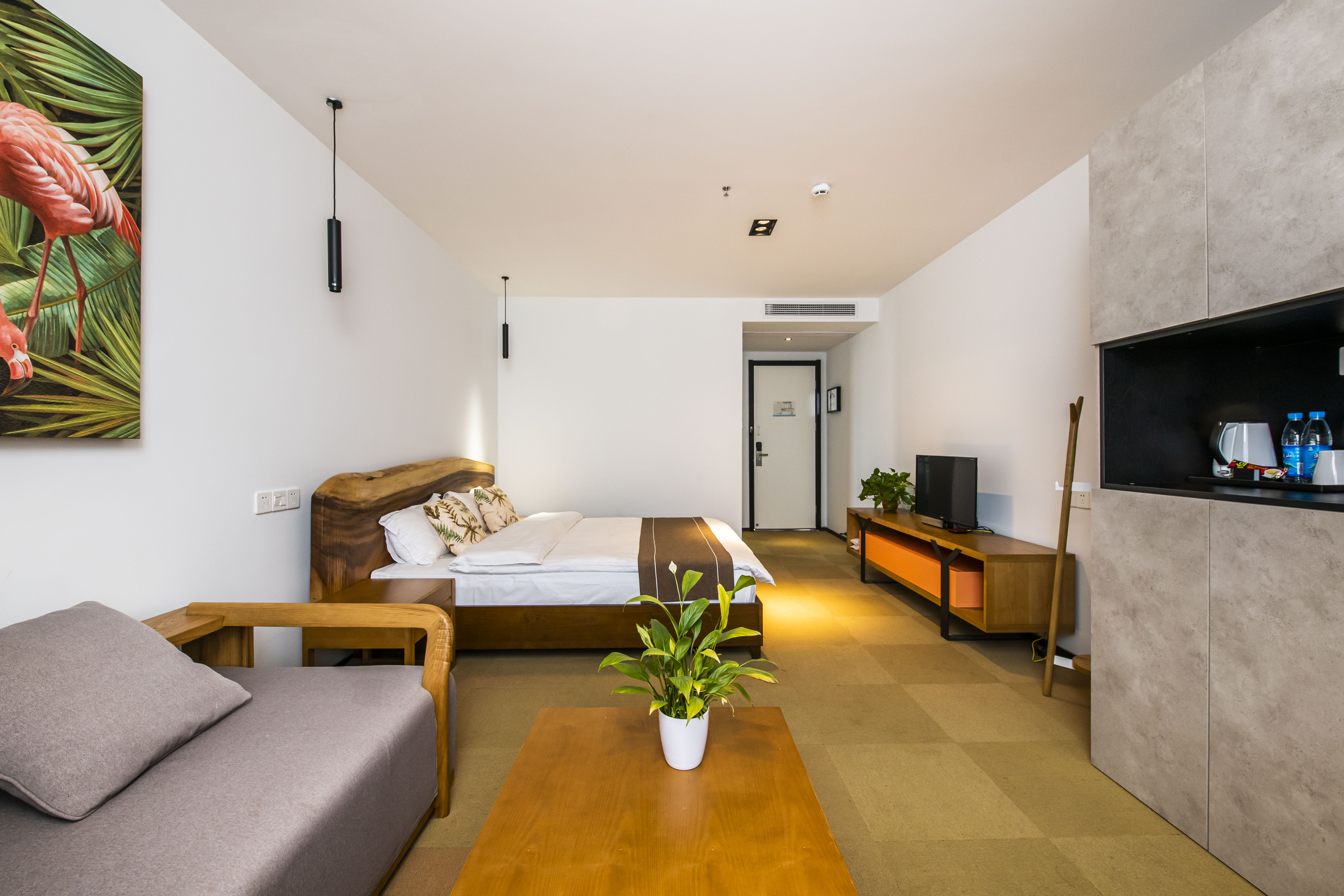 杜若豪华大床房【原木沙发+高清彩电+乾湿分离】