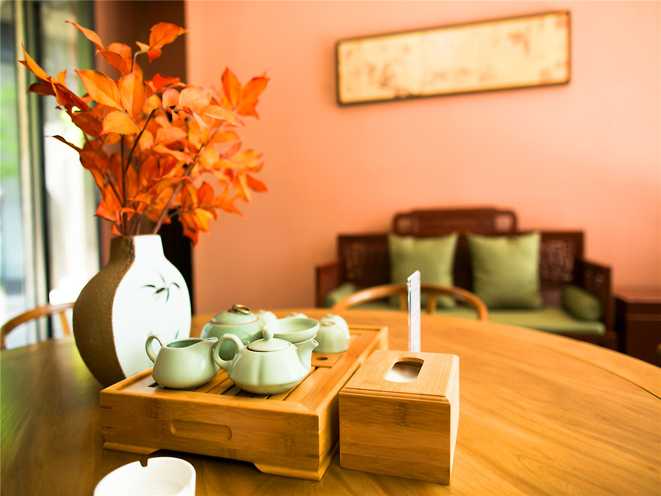 园景·大床房（新中式家俱+民国风会客厅）