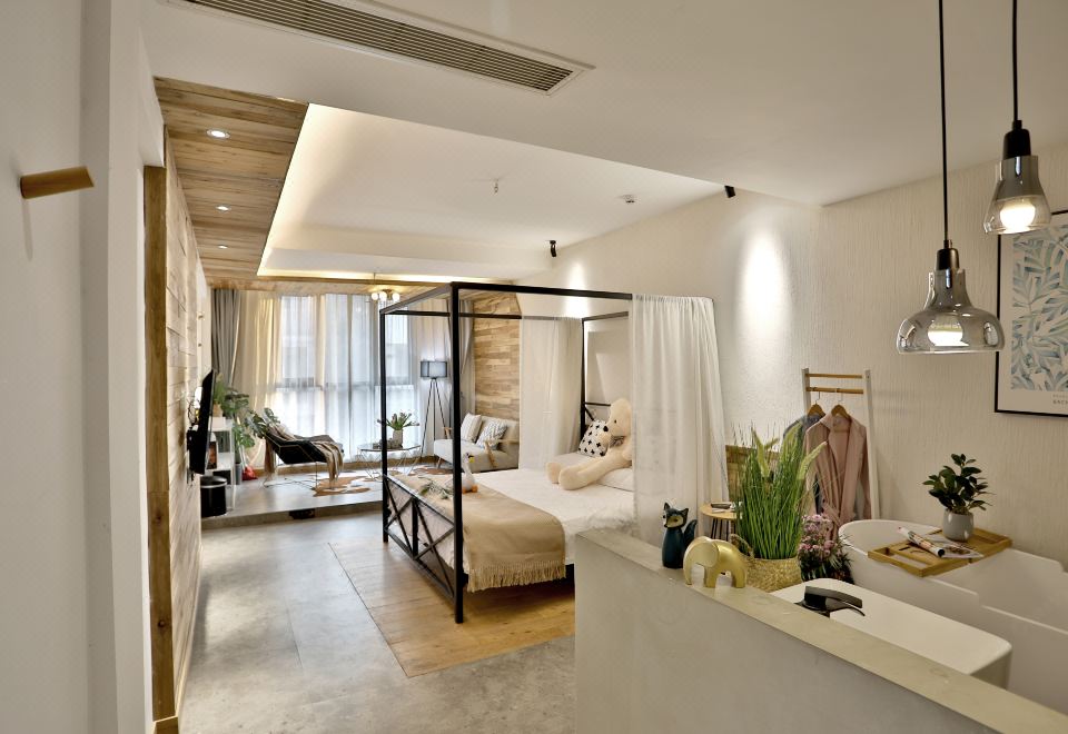 Luxe Enjoyment Bathtub Double Bed Room With Bar Terrace