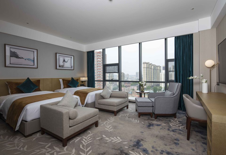 高级豪华双床房（应天门城景+80支贡缎床品+金可儿床垫）